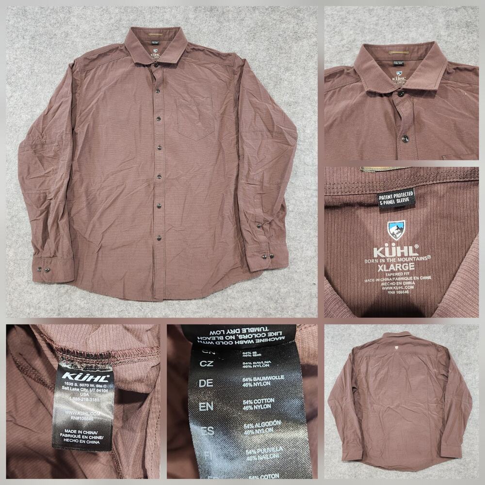 KUHL Stoke Mens XL Tapered 5 Panel Long Sleeve Button Up Down Shirt 7270
